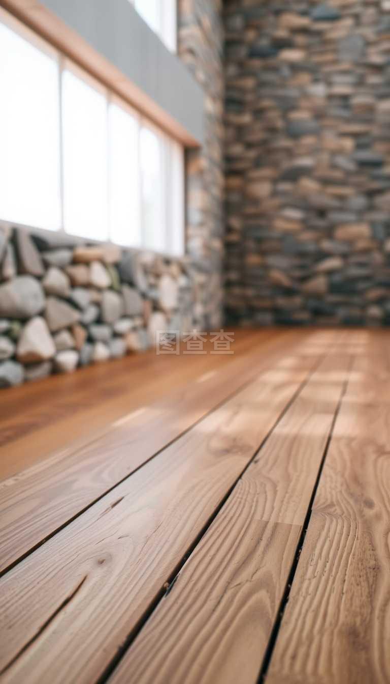 巖壁和木地板。